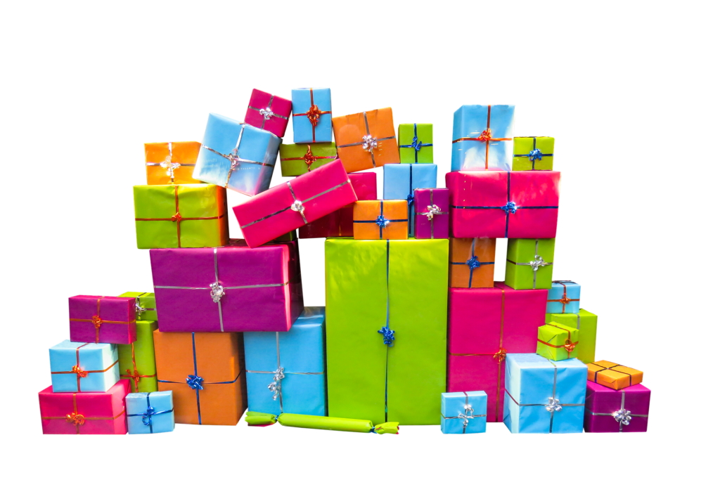 Bright wrapped presents