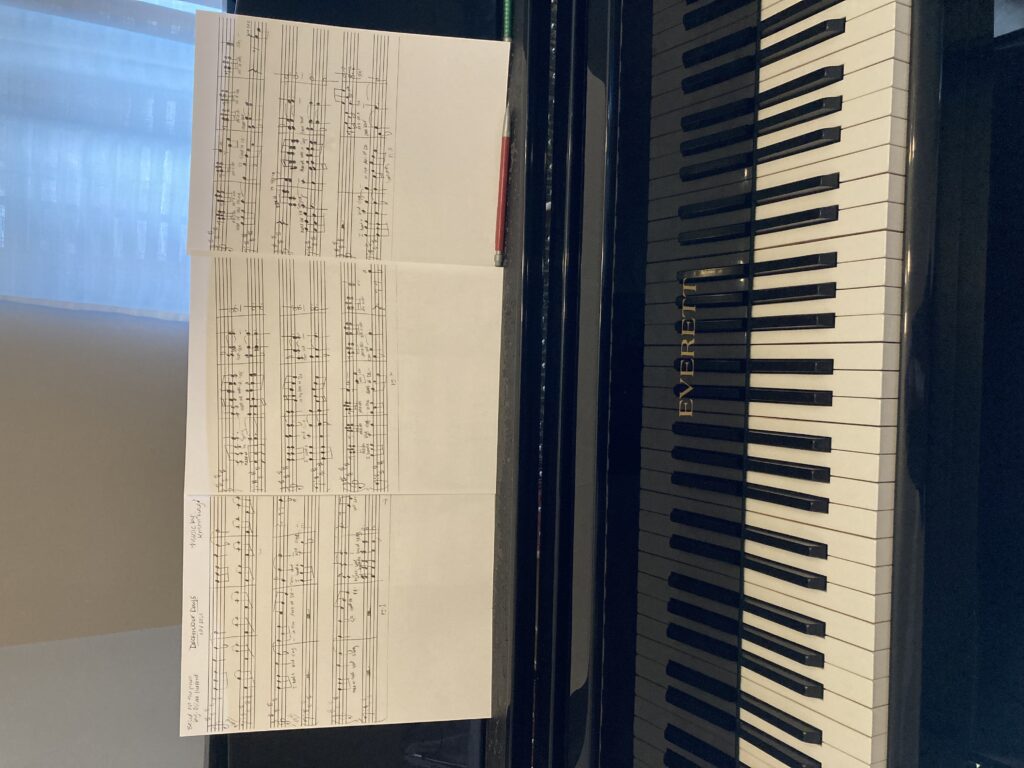 piano with sheet music